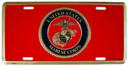 USMC Logo With Logo In Circle License Plate