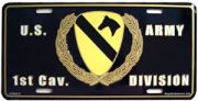 Army 1st Calvary Division License Plate