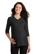 Port Authority Ladies Silk Touch Maternity 3/4-Sleeve V-Neck Shirt. L561M