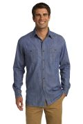 Port Authority Patch Pockets Denim Shirt. S652