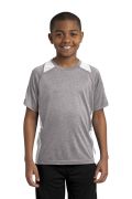 Sport-Tek Youth Heather Colorblock Contender Tee. YST361