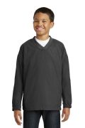 Sport-Tek Youth V-Neck Raglan Wind Shirt. YST72