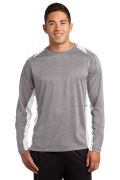 Sport-Tek Long Sleeve Heather Colorblock Contender Tee. ST361LS