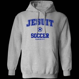 Hoodie with VARSITY Soccer Logo-Gray Only